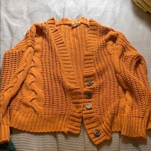 Burnt orange grandpa cardigan
